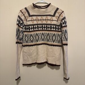 American Eagle Outfitters Geometric Cream Sweater